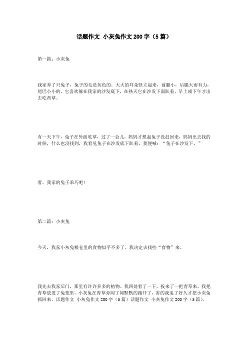 话题作文 小灰兔作文200字(5篇)