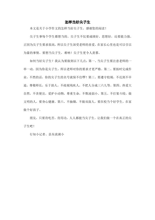怎样当好尖子生_小学作文