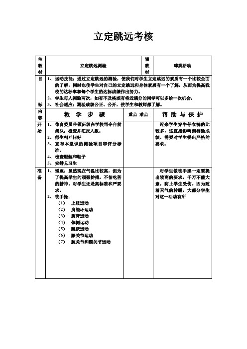 立定跳远考核