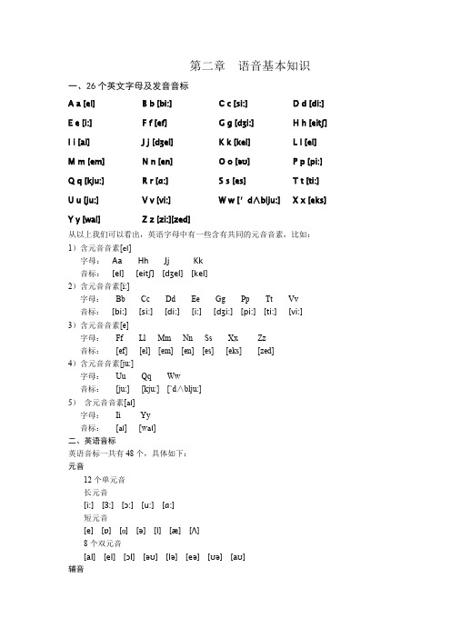 初高中英语衔接课程讲义：第二章  语音基本知识