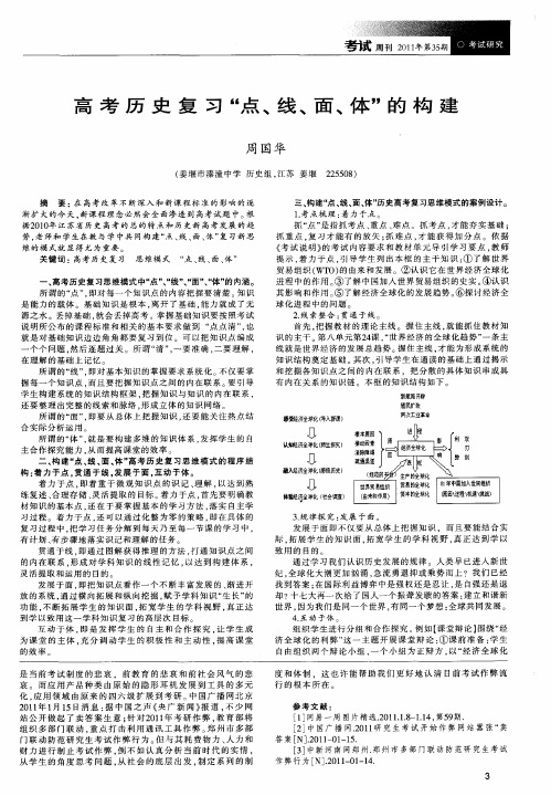 高考历史复习“点、线、面、体”的构建