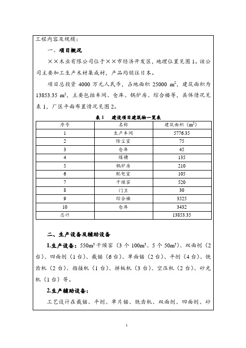 (建材)木业公司环评报告