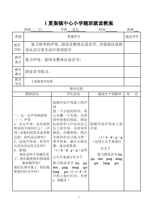 夏集镇中心小学随班就读教案1