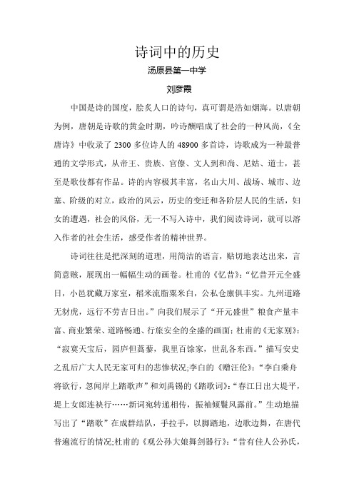 论文诗词中的历史
