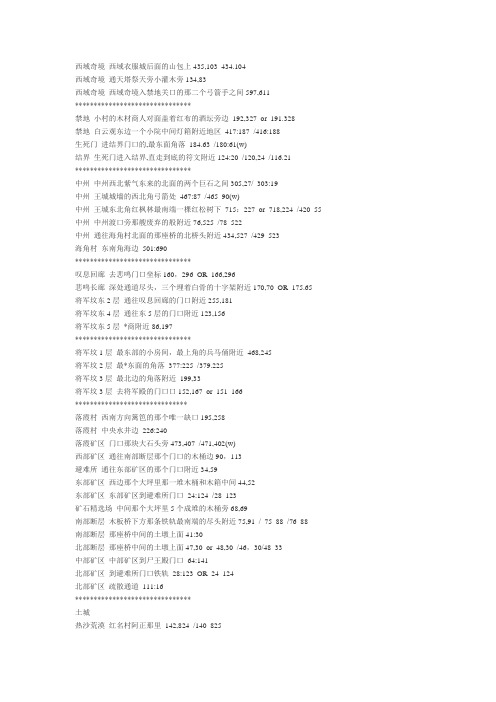 传世挖宝地图