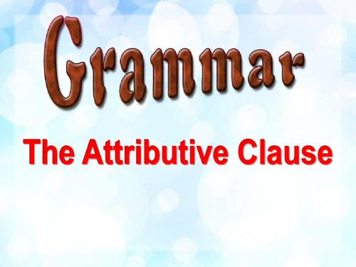 attributive clause Grammar