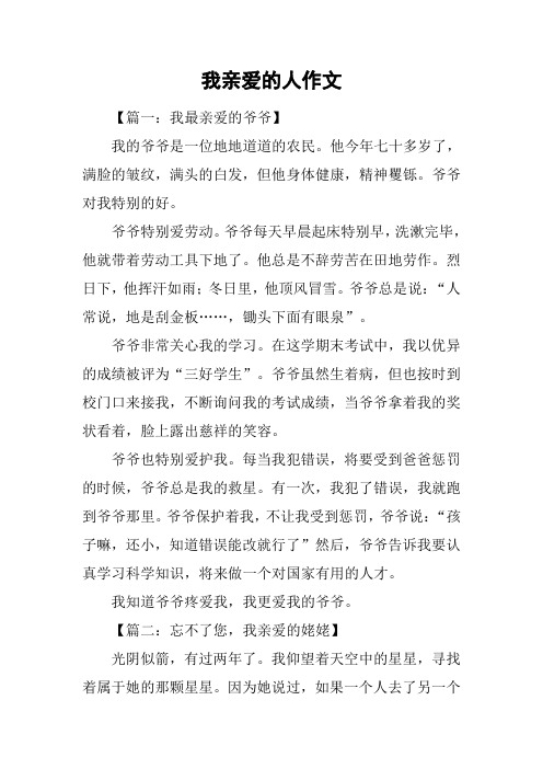 我亲爱的人作文