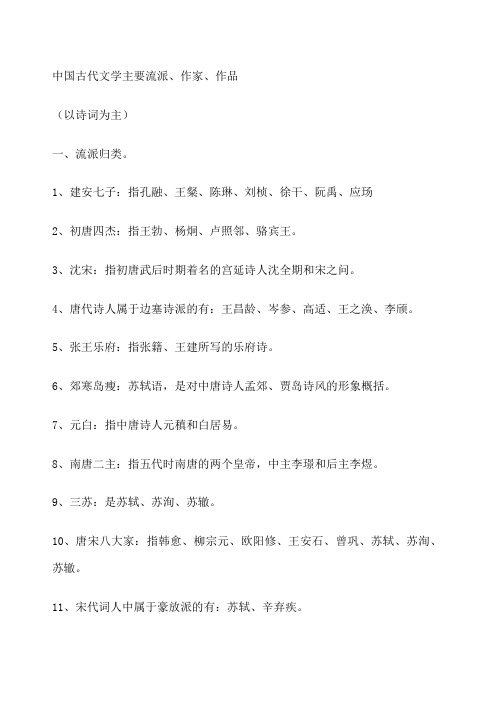 古代文学流派