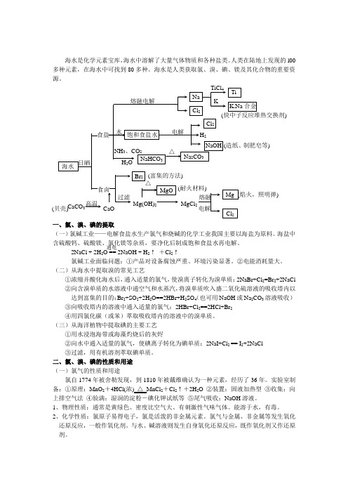 高一化学专题二氟氯溴碘教学案(有答案)
