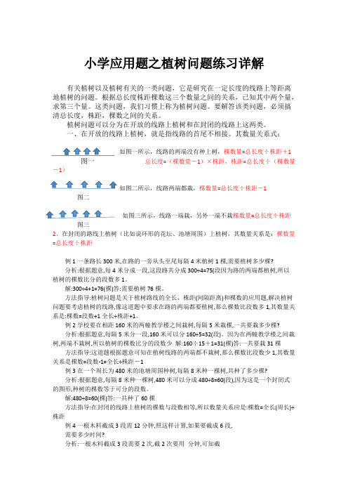 (完整版)小学应用题植树问题练习详解附有答案
