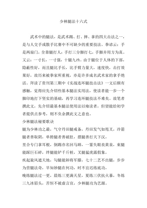少林腿法十六式