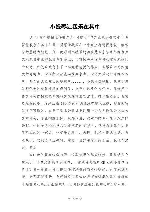 小提琴让我乐在其中_高二作文