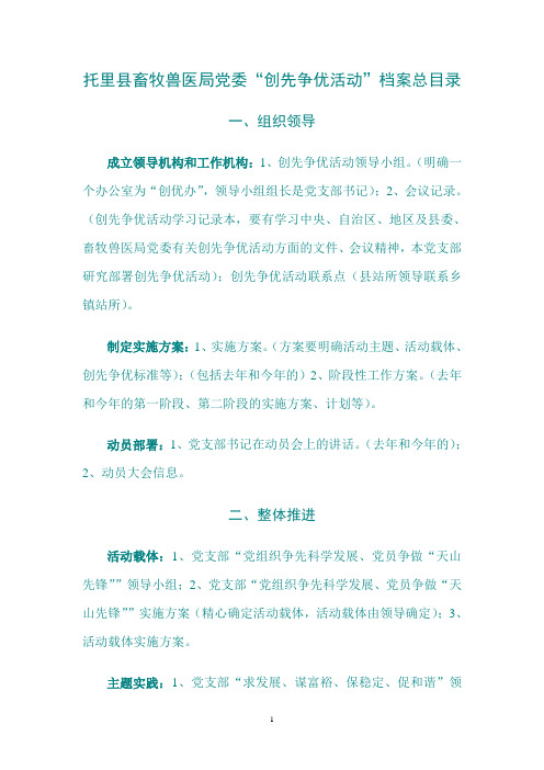 “创先争优活动”档案总目录8.26