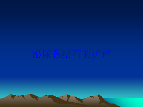 泌尿系结石的护理培训课件