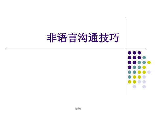 非语言沟通技巧 PPT