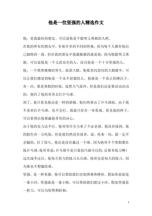 他是一位坚强的人精选作文