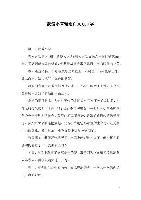 我爱小草精选作文600字_1