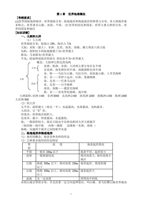 高三地理世界地理复习教案