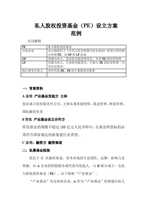 产业基金设立方案 (1)