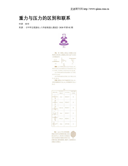 重力与压力的区别和联系