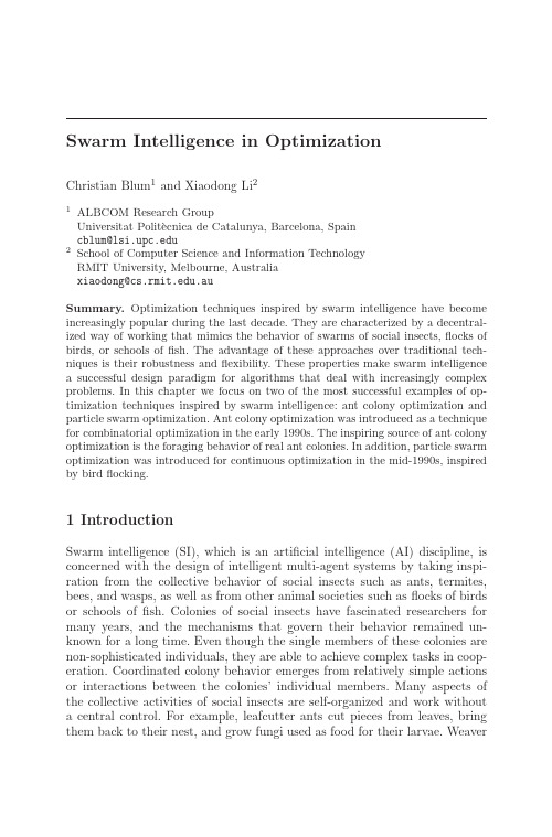 48.Swarm Intelligence in Optimization