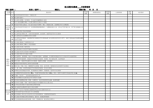 幼儿园安全隐患排查表