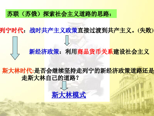 【课件】必修二专题7 苏联社会主义建设的经验与教训 2.7.2斯大林模式的社会主义建设道路
