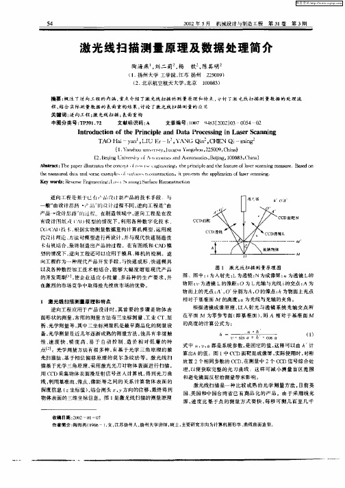 激光线扫描测量原理及数据处理简介