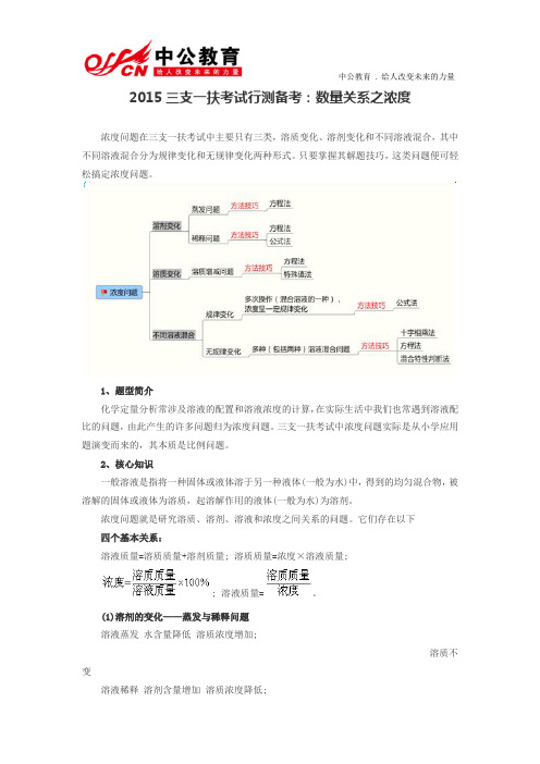 三支一扶之数量关系之浓度问题
