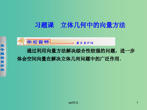 高中数学 3.2立体几何中的向量方法复习课件 新人教版选修2-1