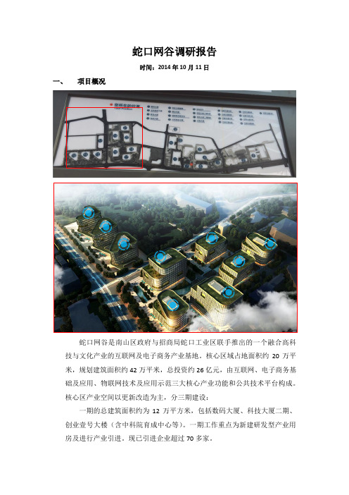 蛇口网谷调研报告1011