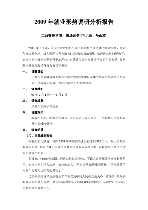 2009年就业形势分析