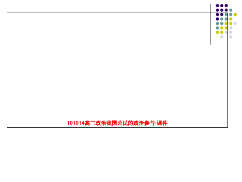 101014高三政治我国公民的政治参与-课件