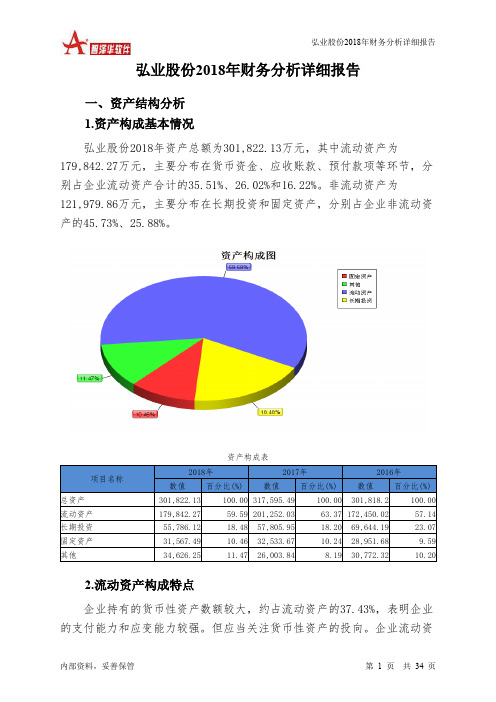 弘业股份2018年财务分析详细报告-智泽华