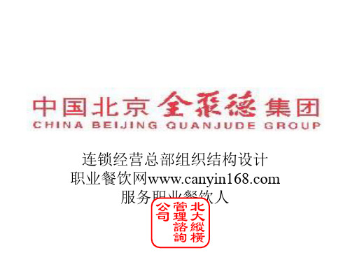 全聚德连锁经营总部组织结构设计