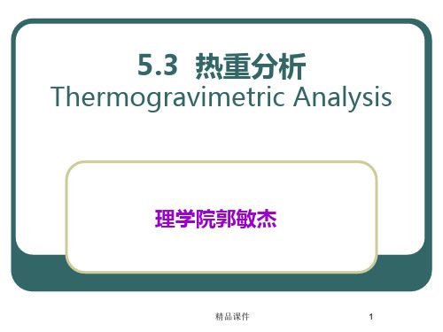 热分析TGAPPT课件