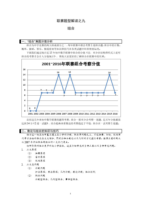 初中数学联赛题型解读九：组合