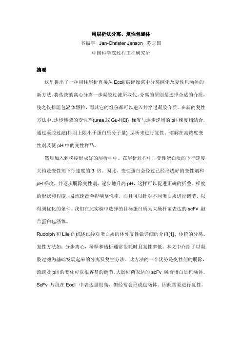 用层析法分离、复性包涵体