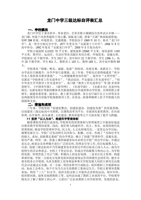 龙门中学三级达标自评表汇总