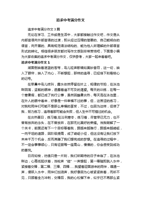 追求中考满分作文3篇