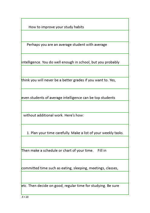How to improve your study habits
