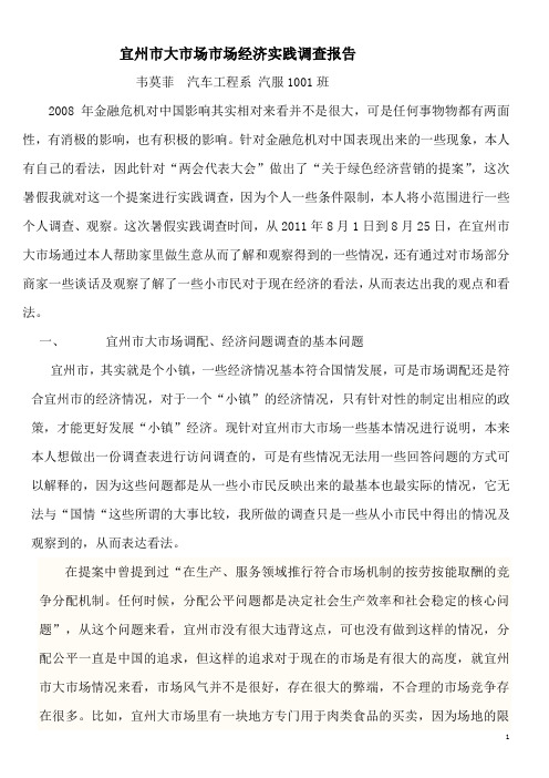 宜州市大市场市场经济问题调查报告