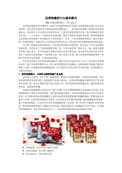 品类构建的六大基本模式