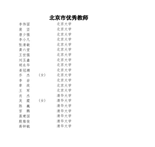 北京市优秀教师