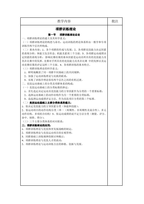 项群训练理论