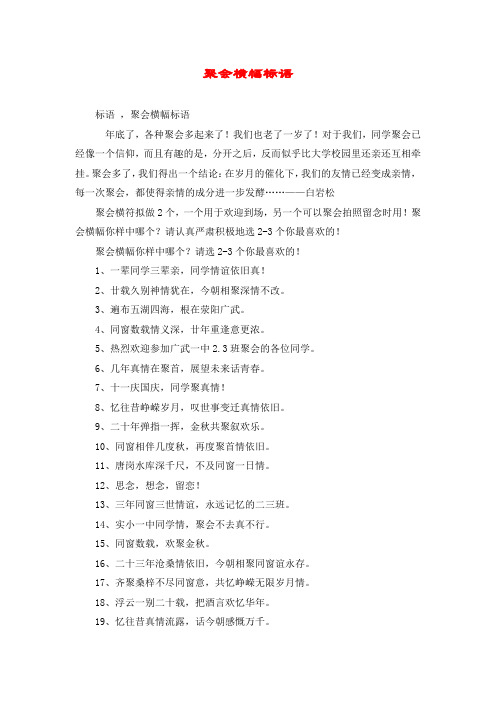 聚会横幅标语