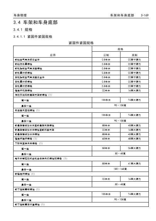 全国中职“通用杯”汽车运用与维修技能大赛《车轮定位技术资料》