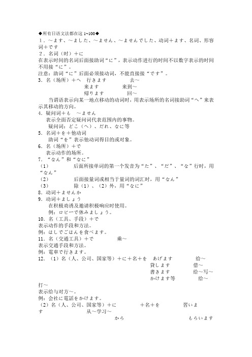 所有日语文法都在这