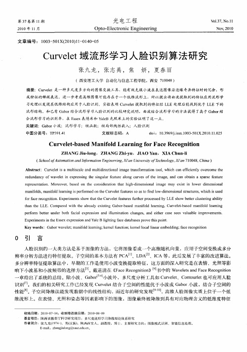Curvelet域流形学习人脸识别算法研究