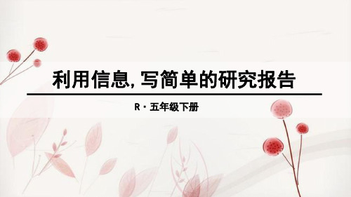 利用信息 写简单的研究报告